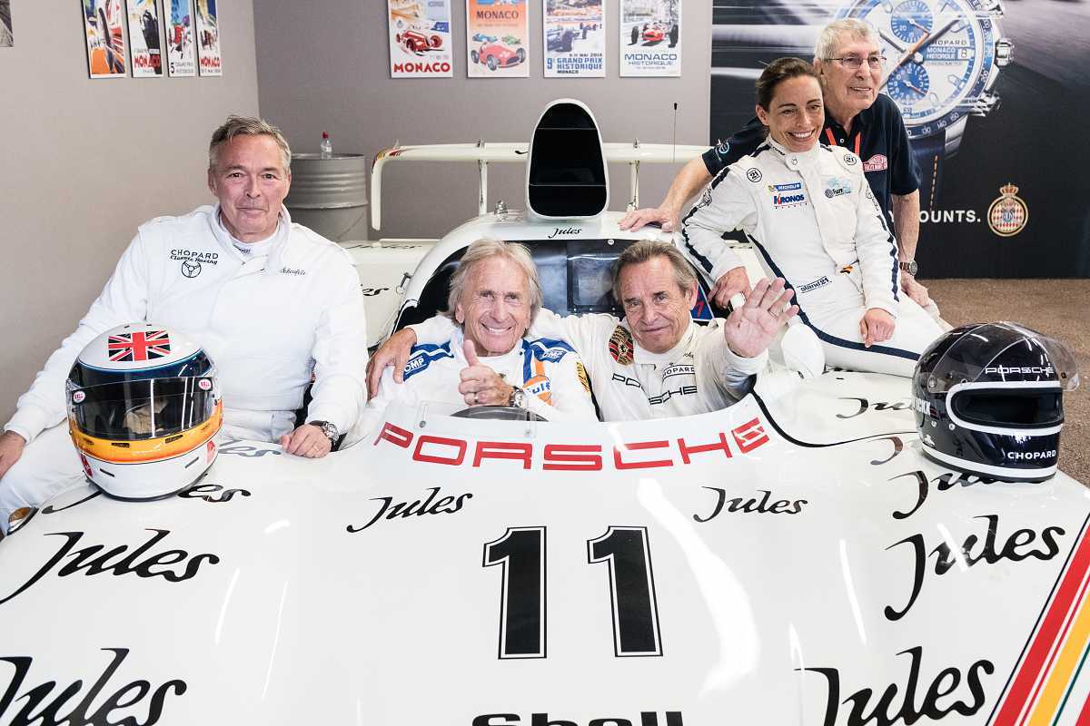 Chopard oficiální časomíra Grand Prix de Monaco Karl Fridriech Scheufele Derek Bell Jacky Ickx Vanina Ickx and Vic Elford | Chopard & Porsche 19