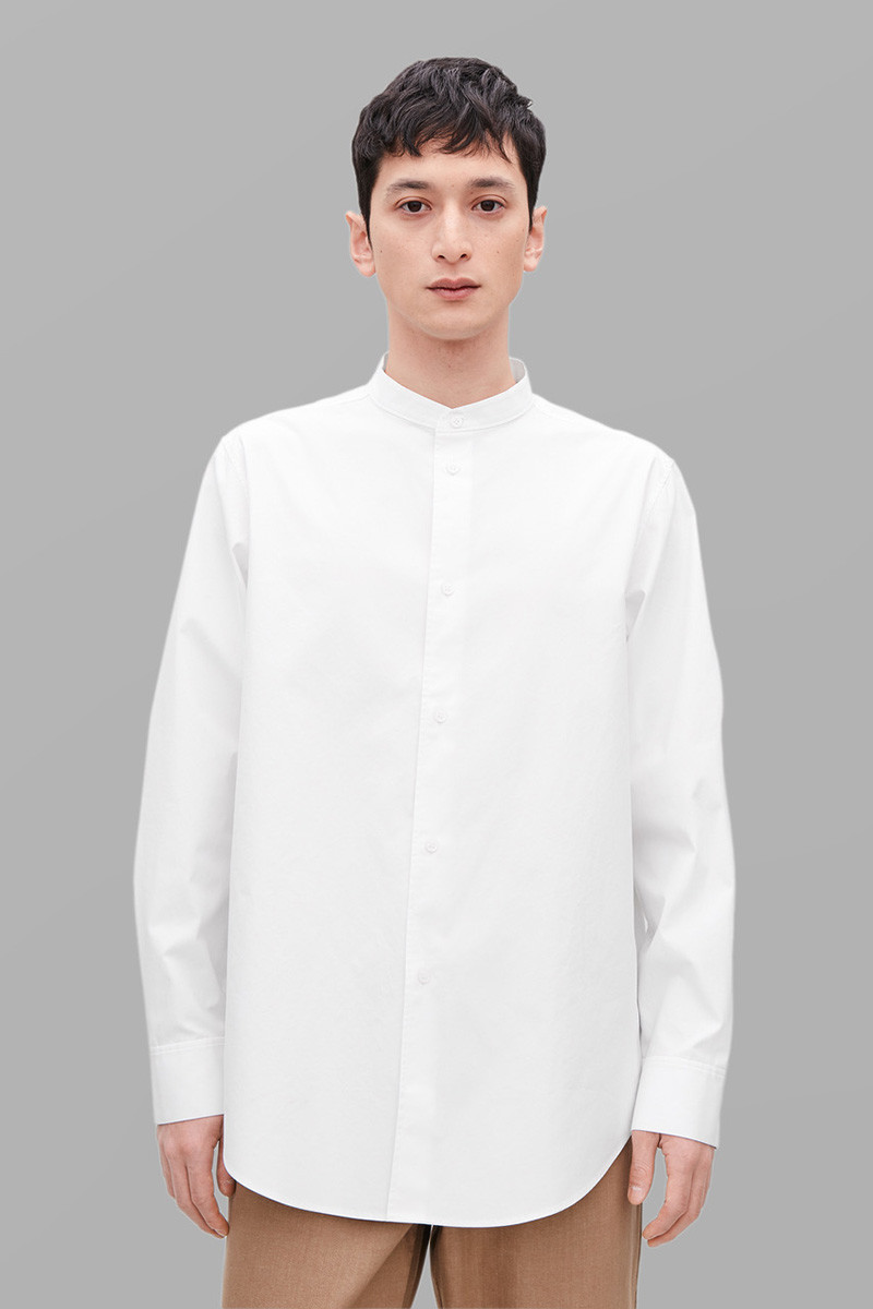 STEPPED HEM GRANDAD SHIRT | COS Limitovaná kolekce White Shirt Project 10